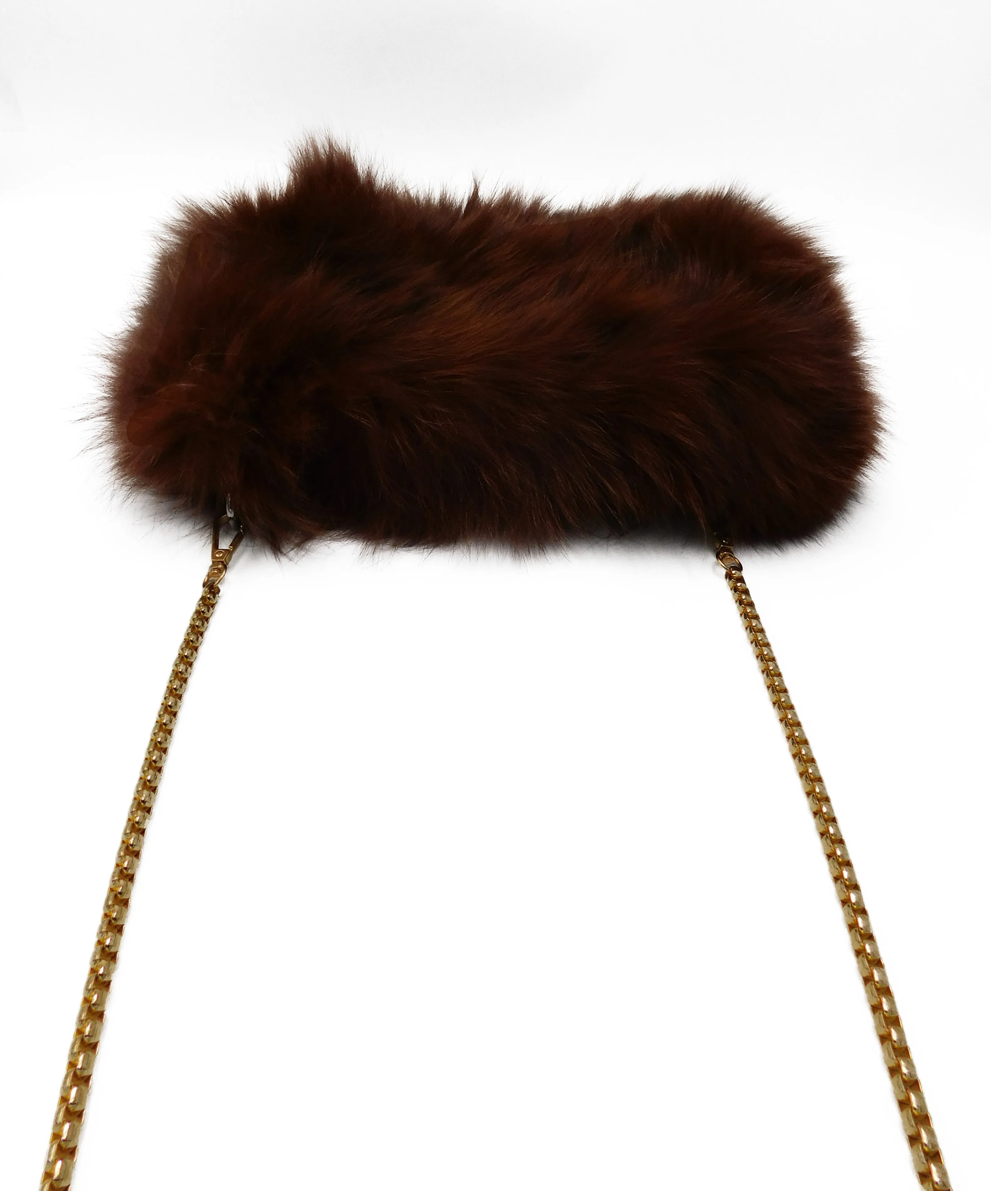 Fox Fur Muff Handbag with Chain
