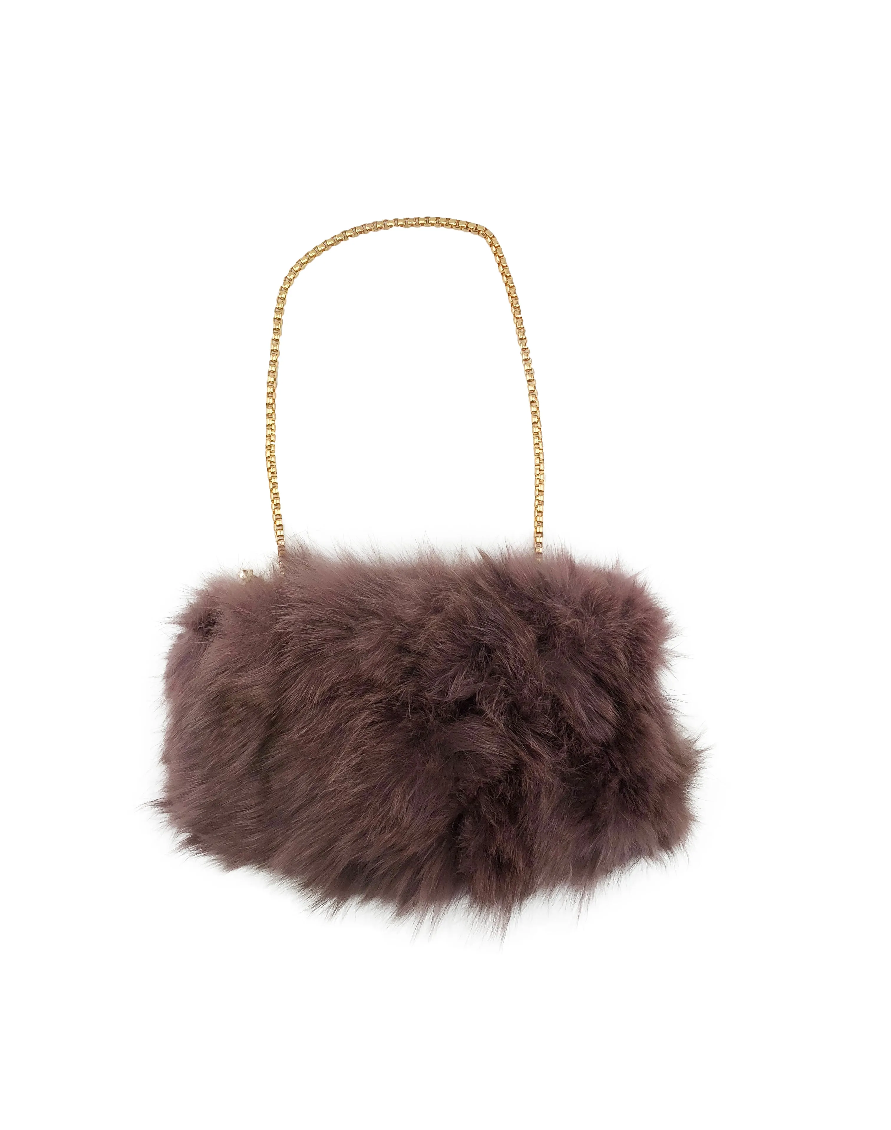 Fox Fur Muff Handbag with Chain