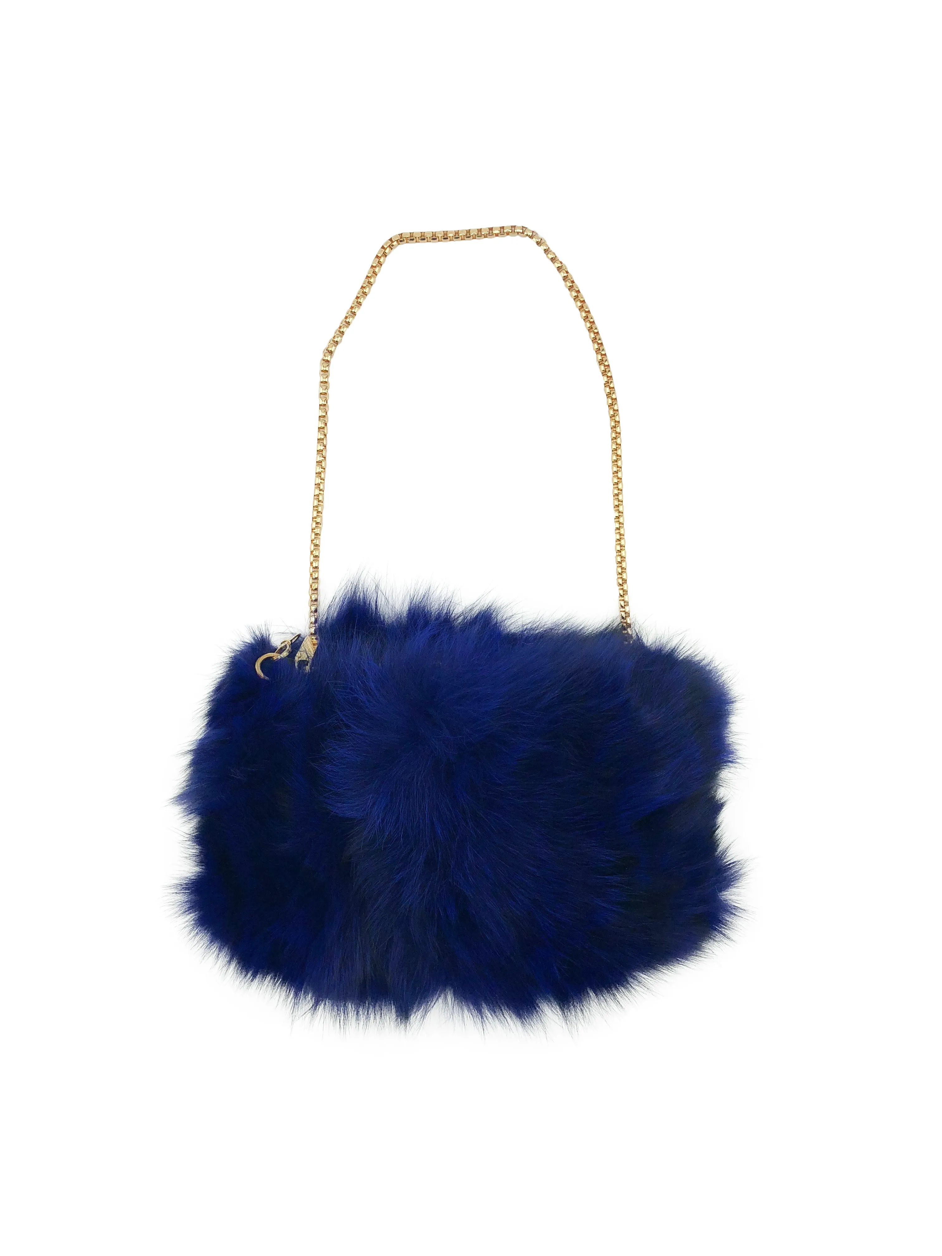 Fox Fur Muff Handbag with Chain