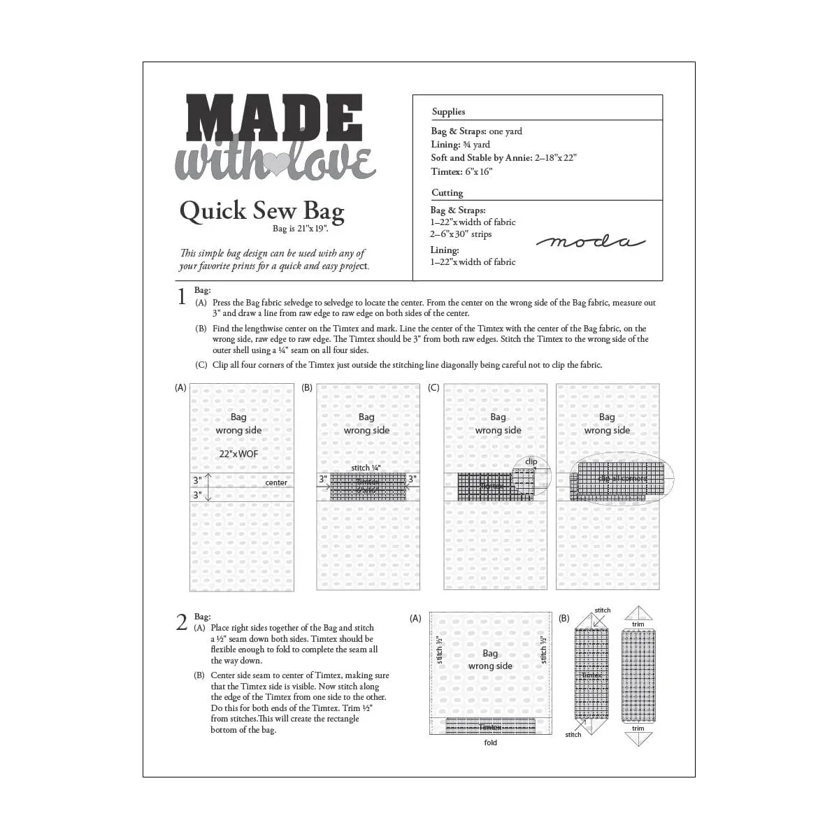 Free Pattern: Quick Sew Bag
