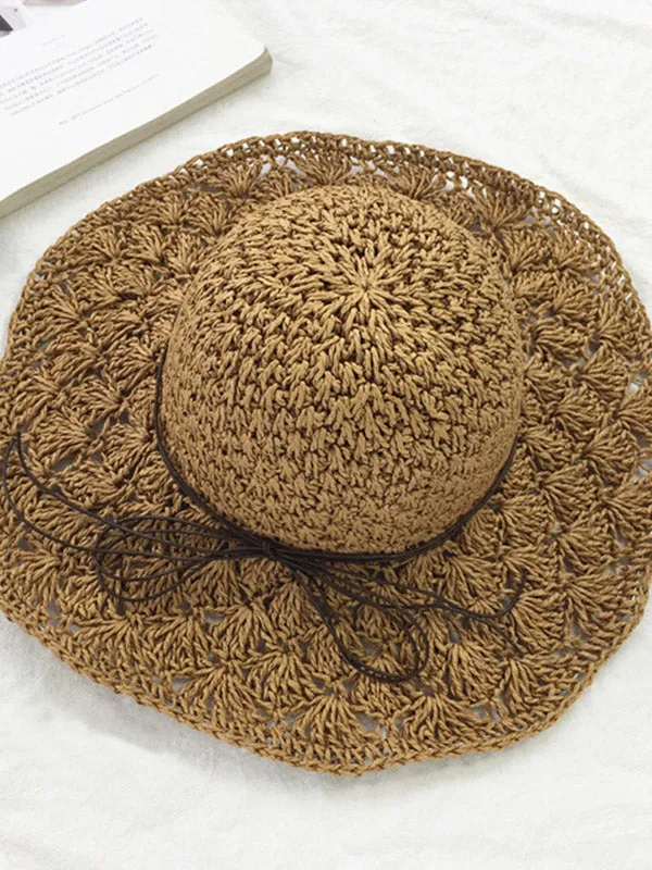 Frill Trim Straw Hat