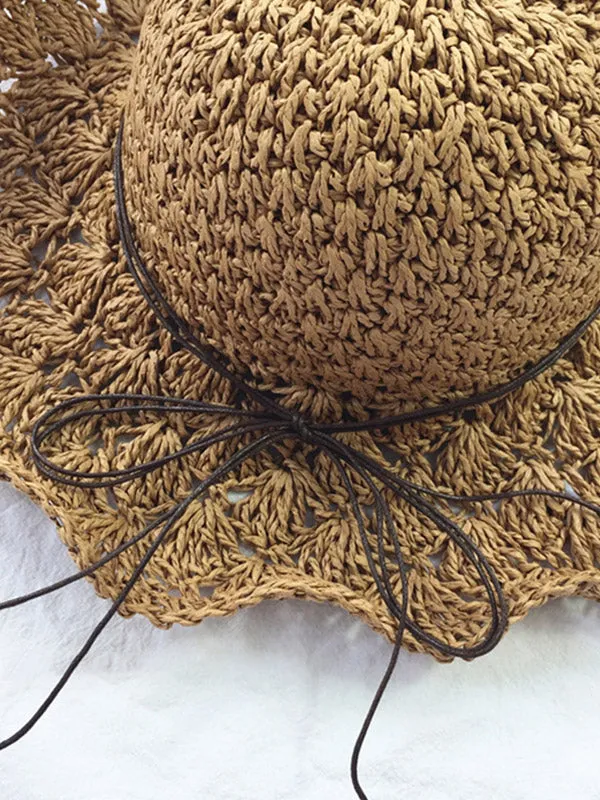 Frill Trim Straw Hat