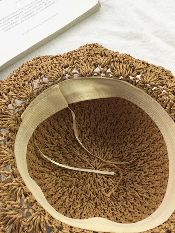 Frill Trim Straw Hat