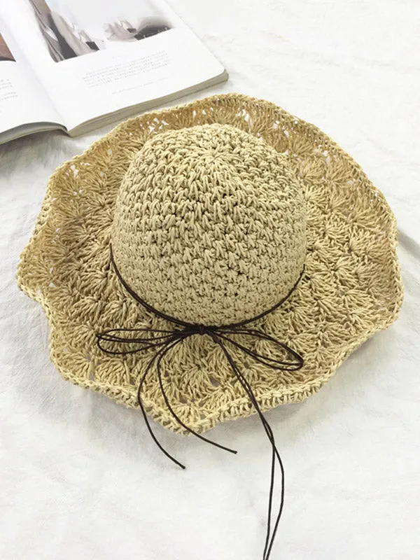 Frill Trim Straw Hat