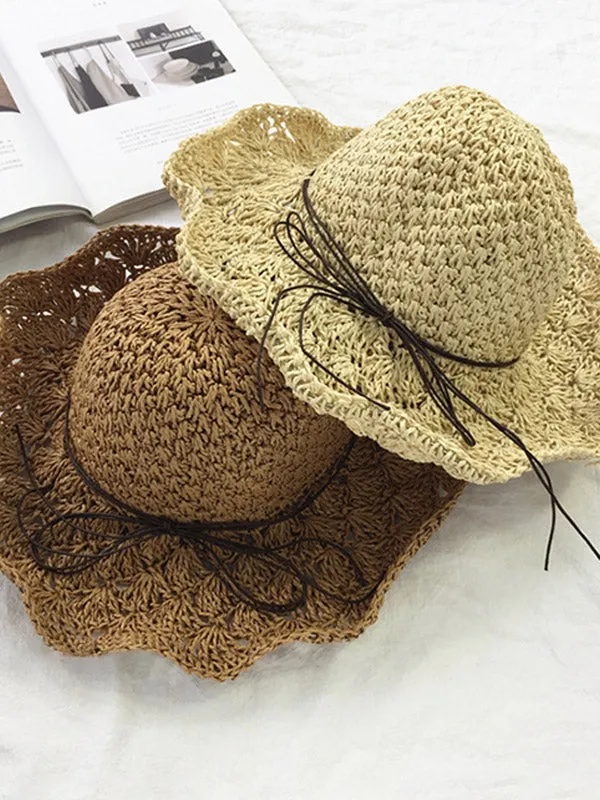 Frill Trim Straw Hat