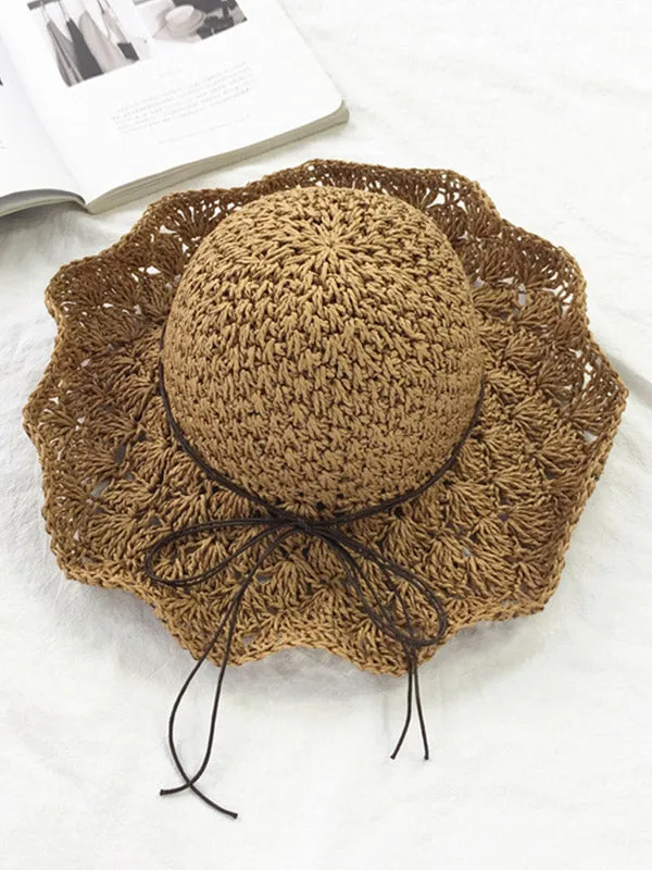 Frill Trim Straw Hat