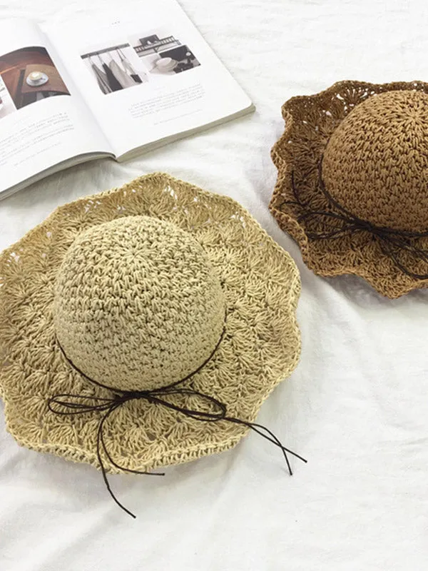Frill Trim Straw Hat