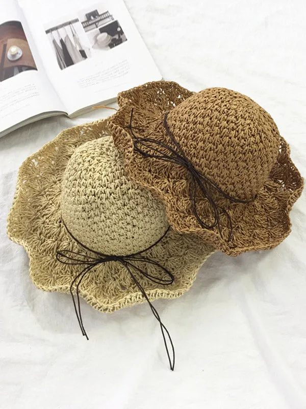 Frill Trim Straw Hat