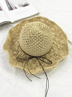 Frill Trim Straw Hat