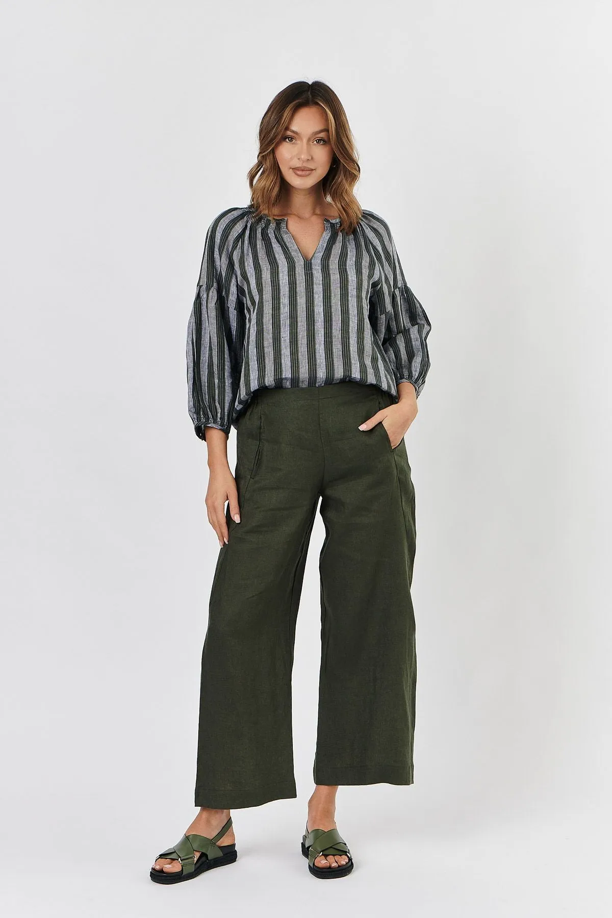 GA412 Linen Top in Tatami