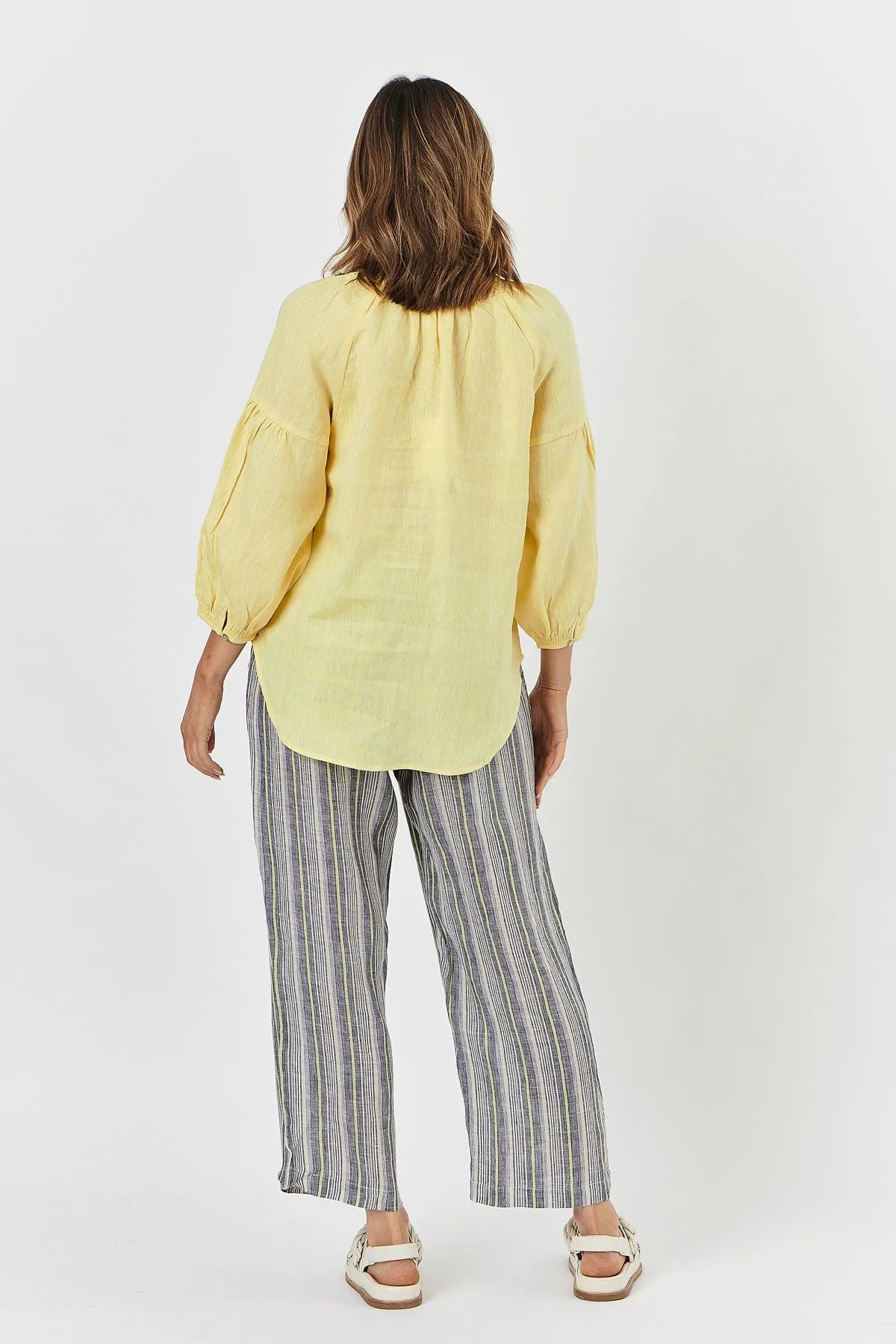 GA412 Linen Top in Zest