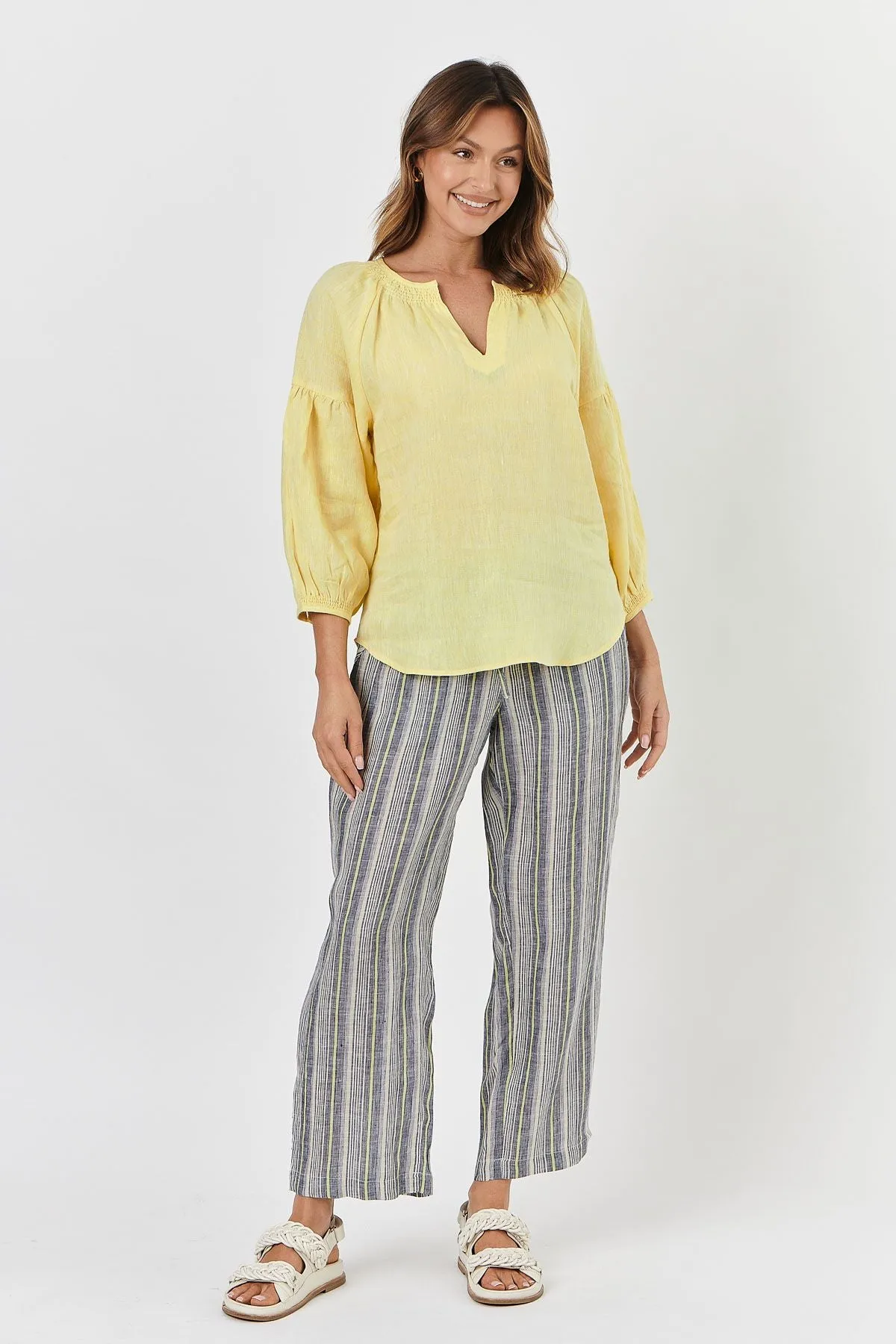 GA412 Linen Top in Zest