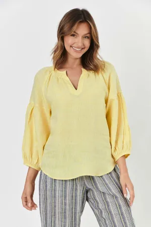 GA412 Linen Top in Zest