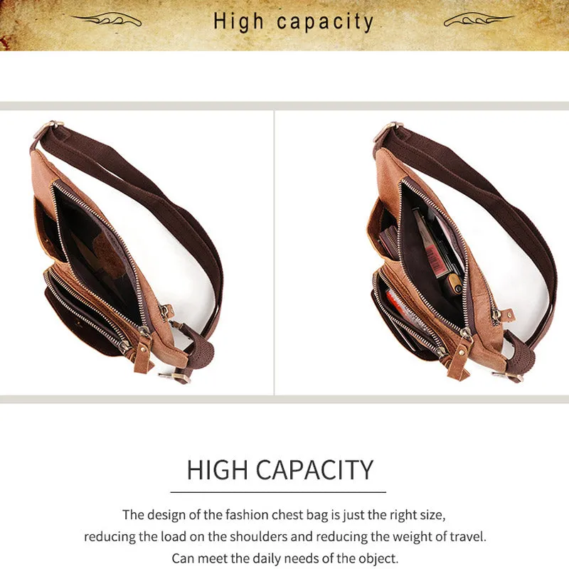 Genuine Leather Waist Bag for Men Bum Bag Waist Pouch