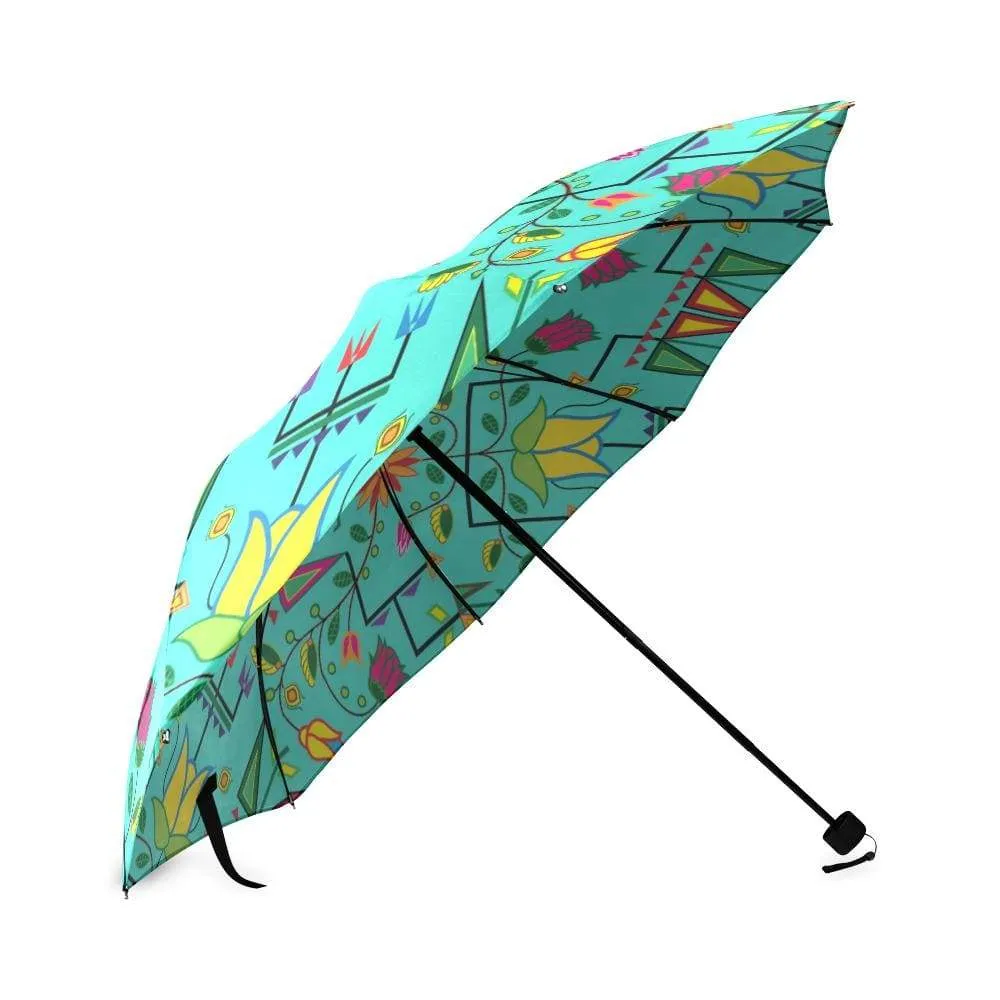Geometric Floral Summer-Sky Foldable Umbrella