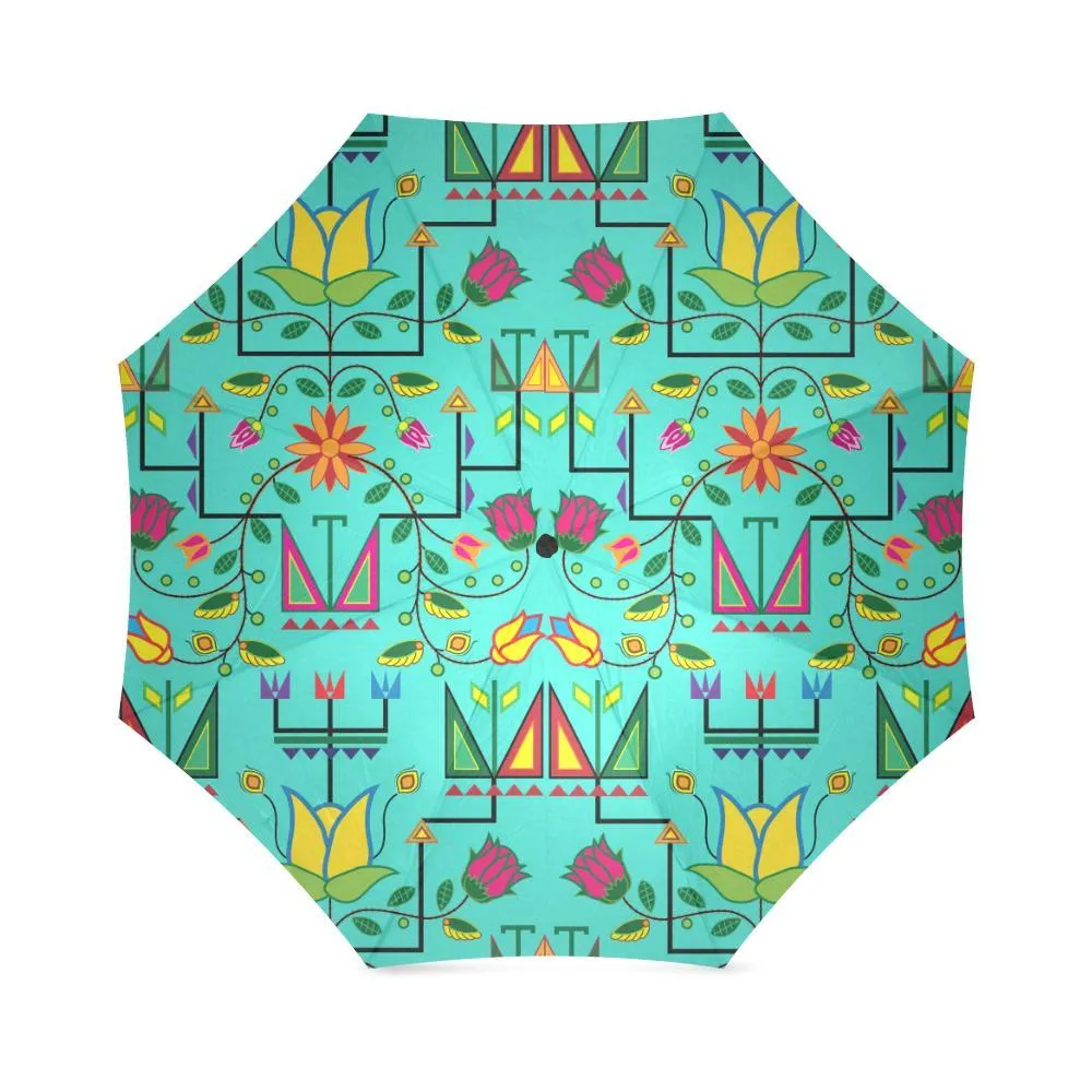 Geometric Floral Summer-Sky Foldable Umbrella