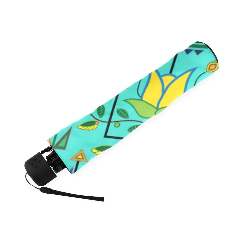 Geometric Floral Summer-Sky Foldable Umbrella