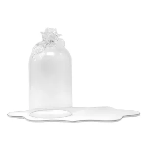 Glass bell with ceramic base