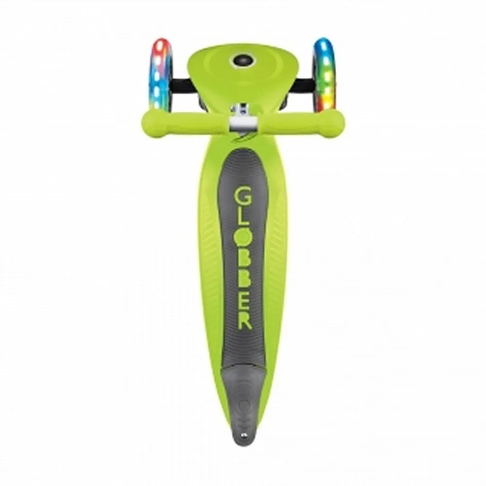 Globber Primo Foldable Lights Scooter Lime Green