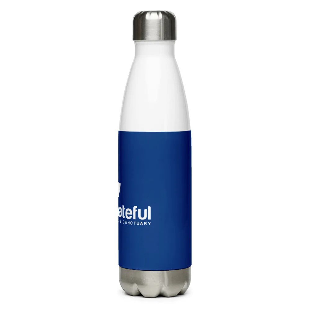 Grateful Stainless Steel Water Bottle in Blue
