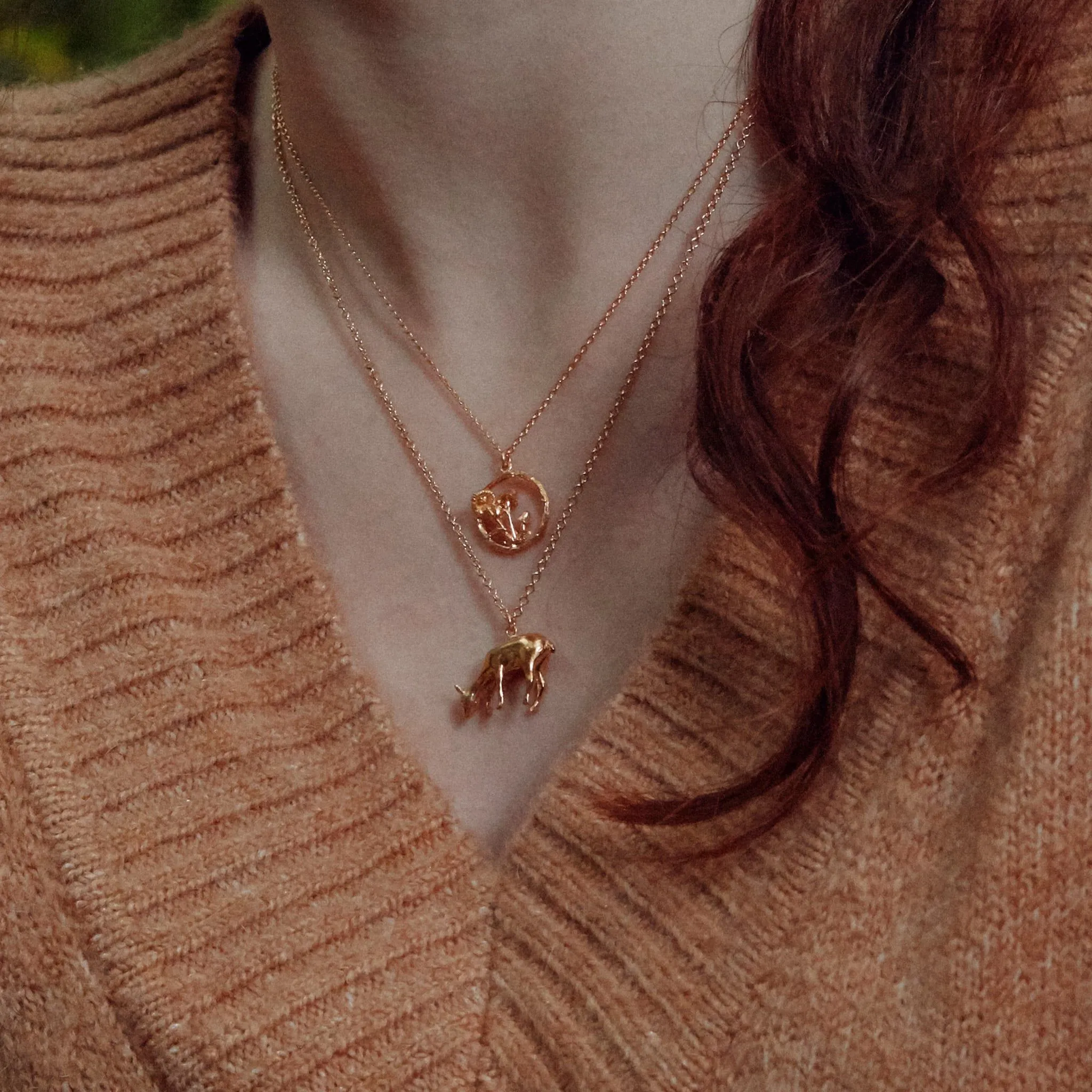 Grazing Doe Necklace