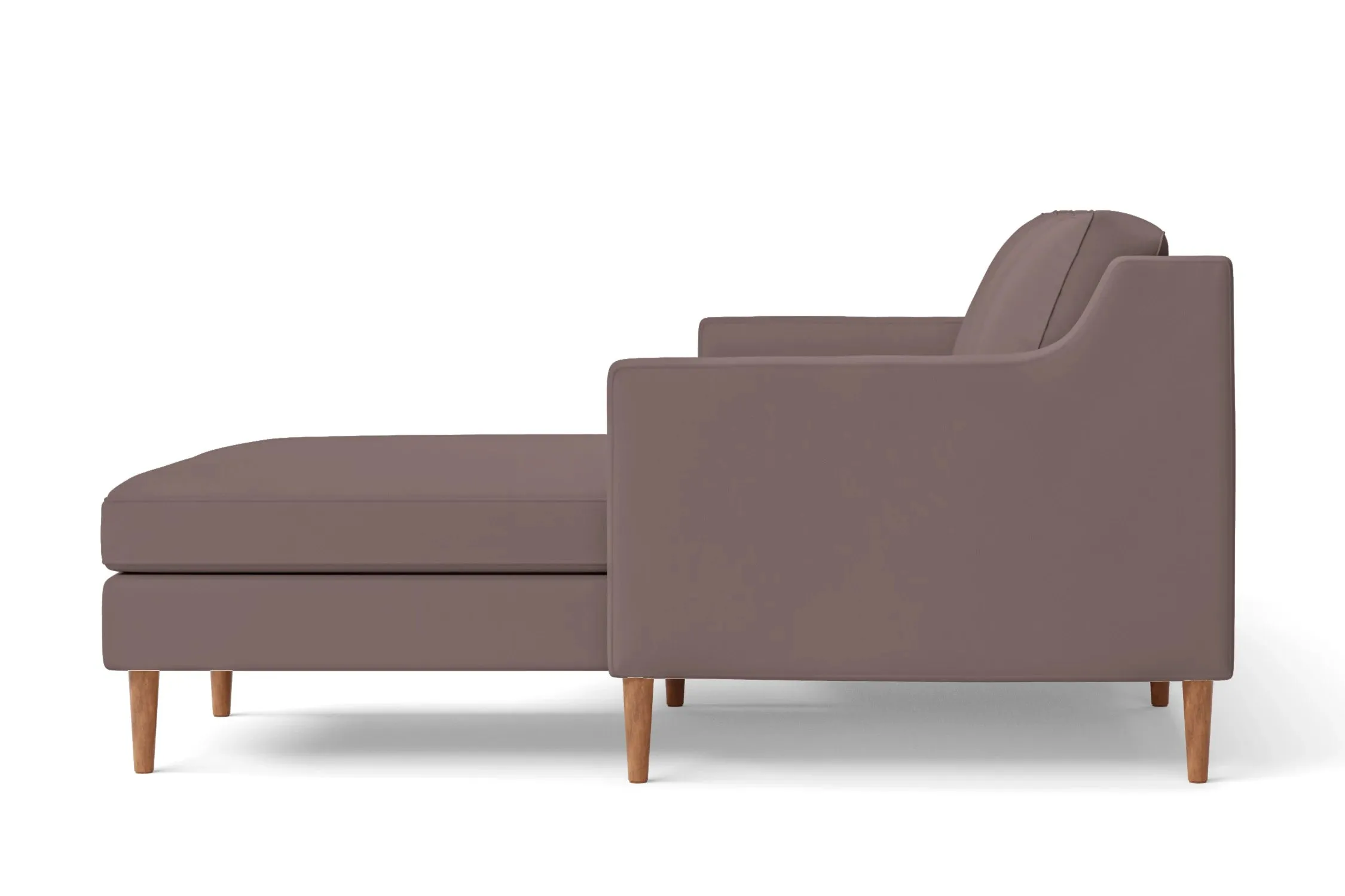 Greco 4 Seater Right Hand Facing Chaise Lounge Corner Sofa Rose Taupe Leather