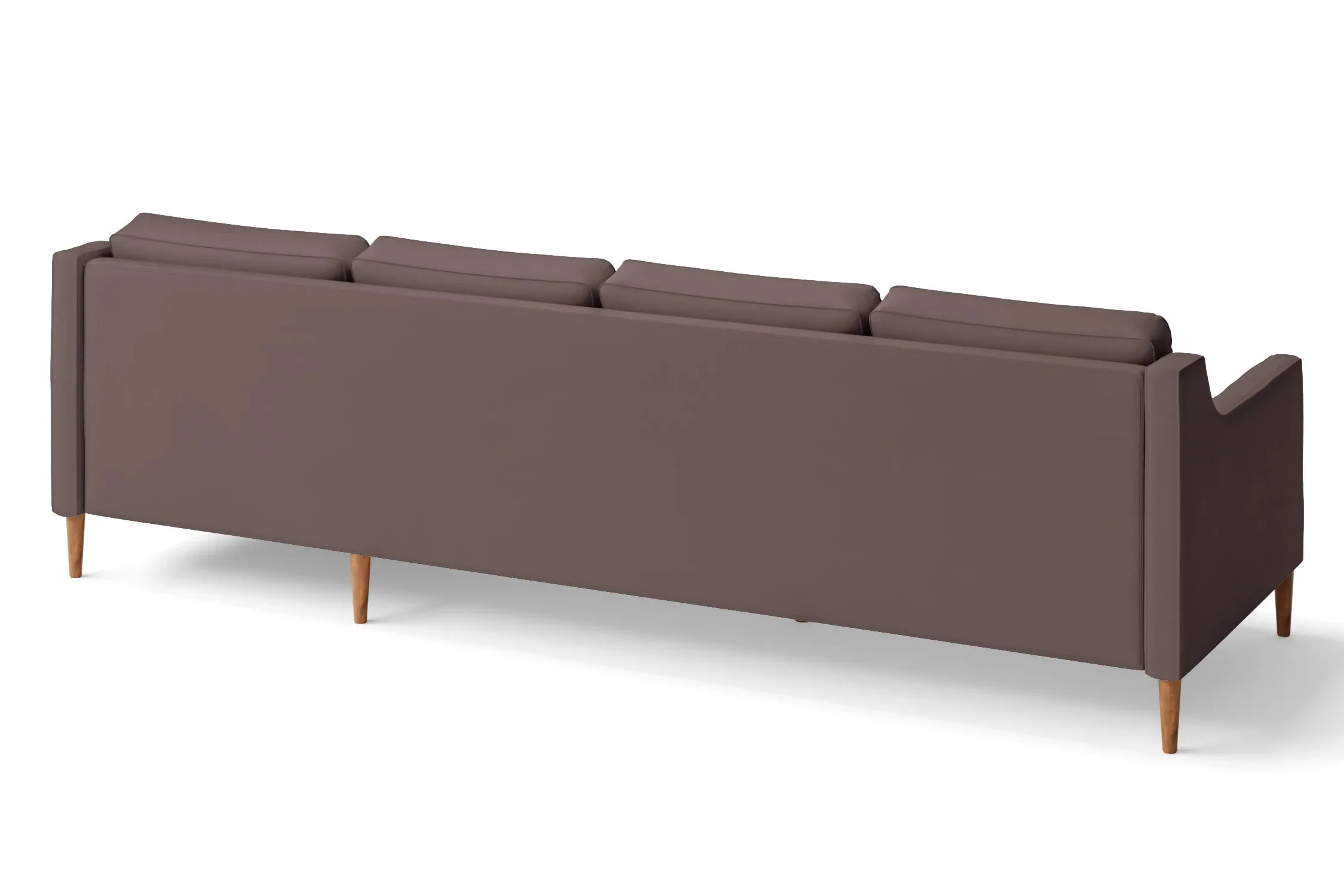 Greco 4 Seater Right Hand Facing Chaise Lounge Corner Sofa Rose Taupe Leather