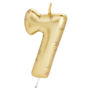 Hallmark ''7'' Metallic Gold Balloon Birthday Candle