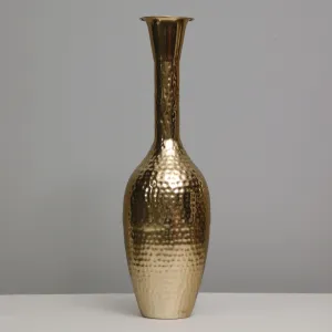 Hammered Shaped Brass Vase