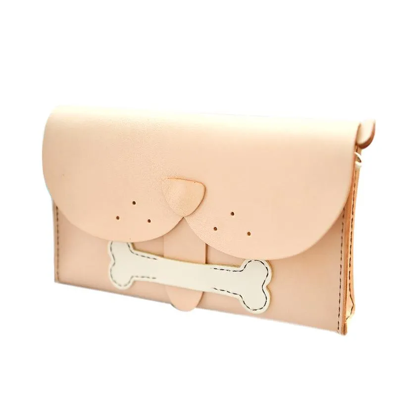 Handmade Leather Cute Dog Round Bag Chain Shoulder Bag Personalized Monogrammed Gift Custom Chain Crossbody Bag Purse Chain Shoulder Bag Purse