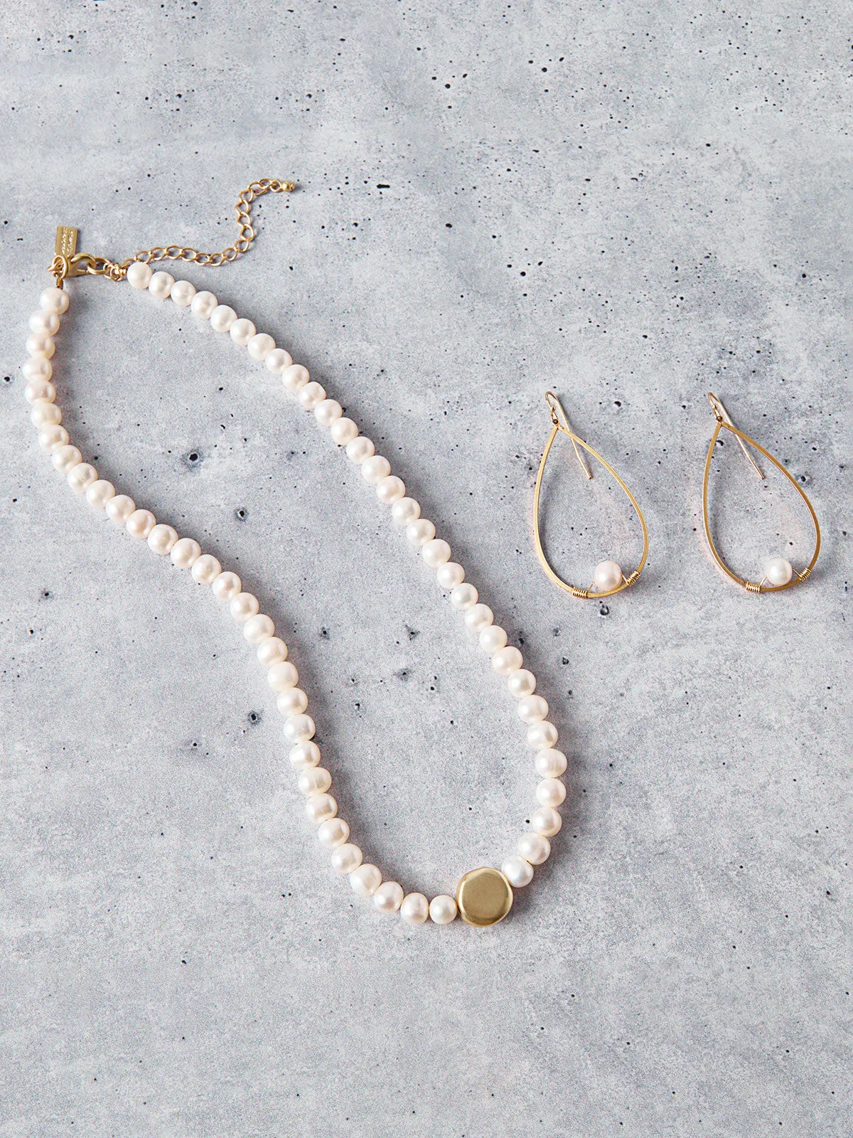 Handmade Wire Wrapped Freshwater Pearl Teardrop Earrings