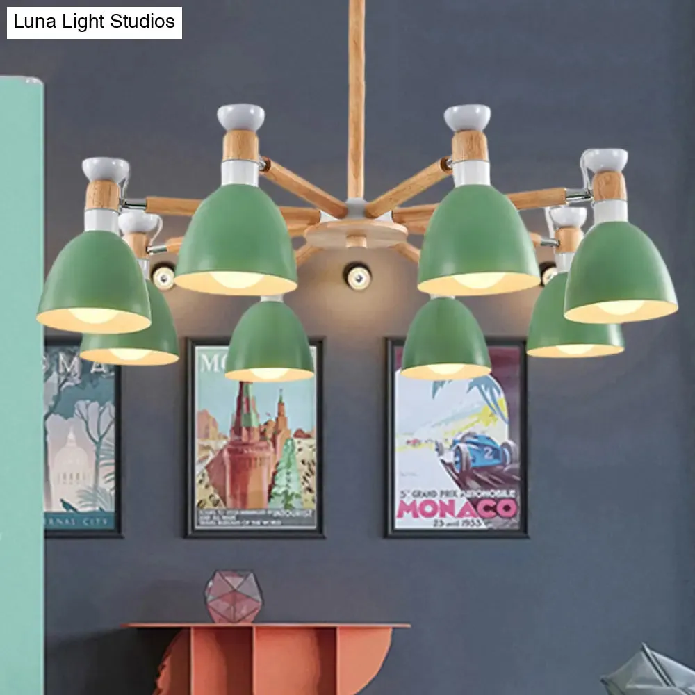 Horn-shaped Macaroon Chandelier: Elegant Metal Pendant for Living Room Décor