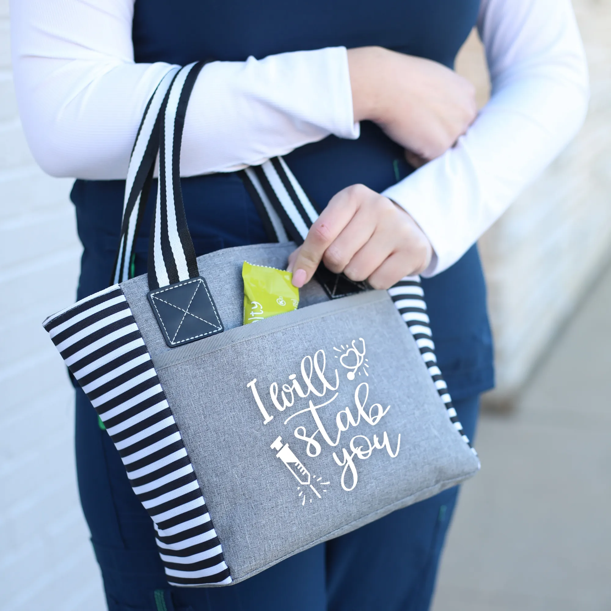 I Will Stab You Kaylee Gray Tote Bag for Medical Workers
