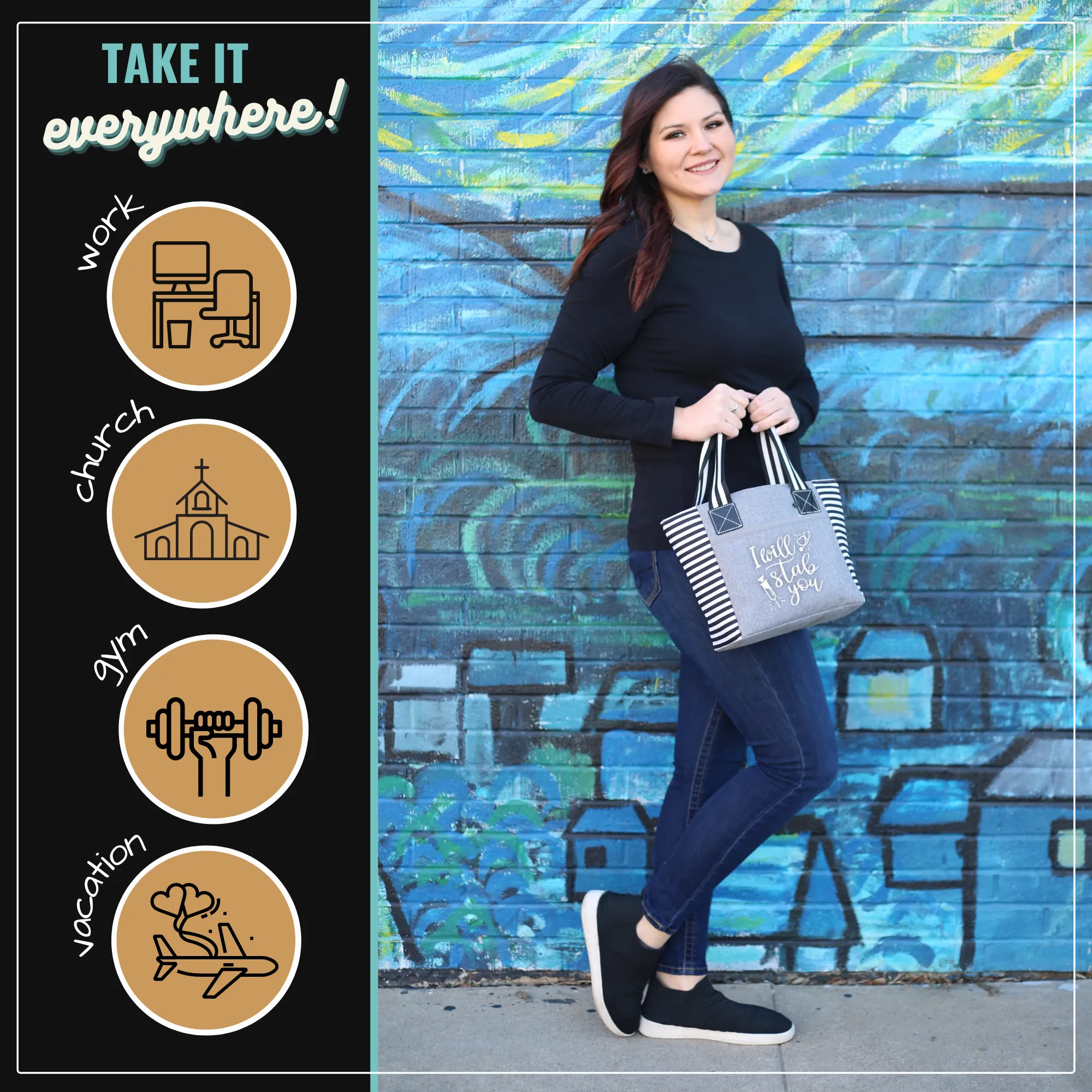 I Will Stab You Kaylee Gray Tote Bag for Medical Workers