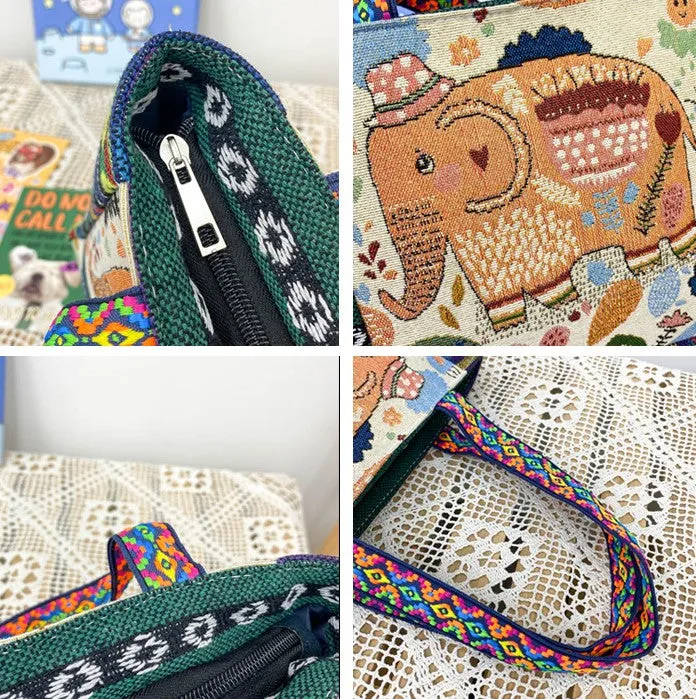 JCBA33008 Vintage Embroidered Fabric Bag - Ethnic Style