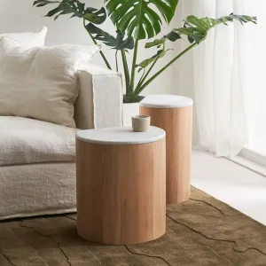 JUNO Carrara Marble Side Table
