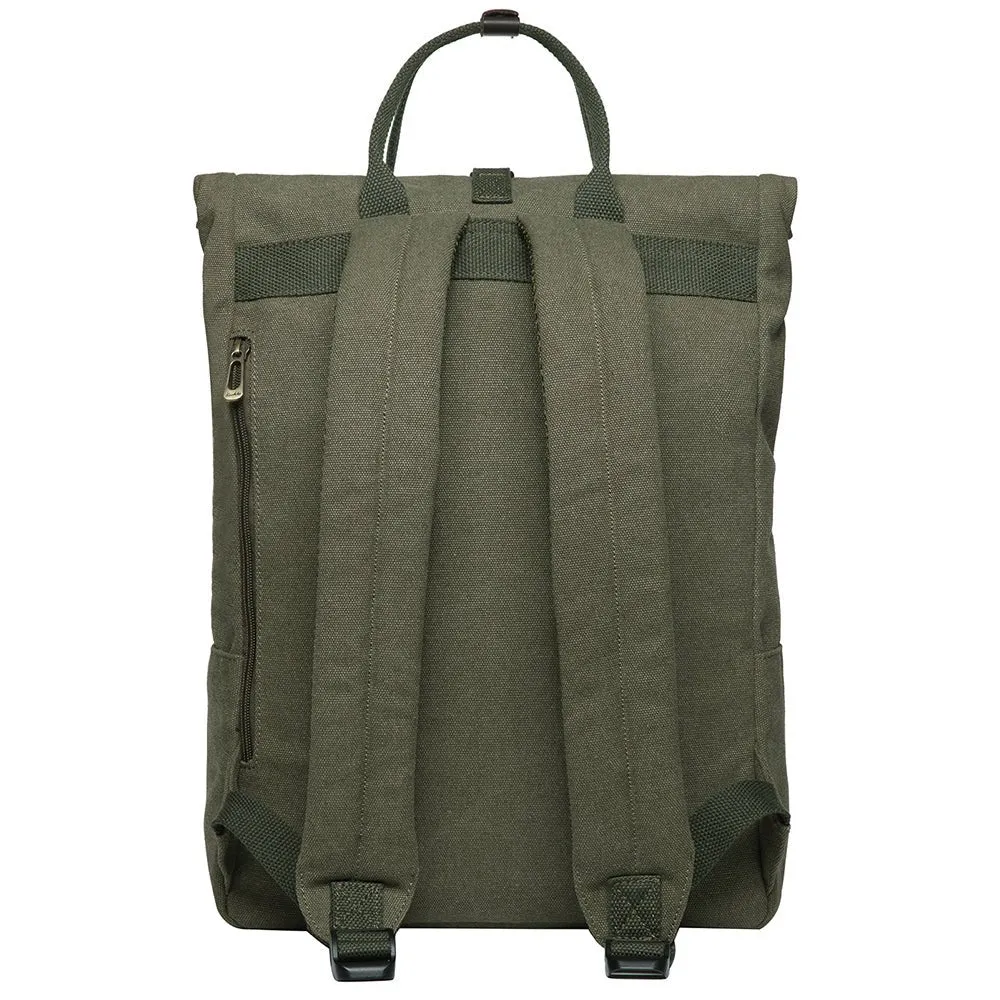 KAUKKO Vintage Canvas Rucksack Laptop Backpack for 12" Notebook for Women Men,School College Backpack (47-2-GREEN)