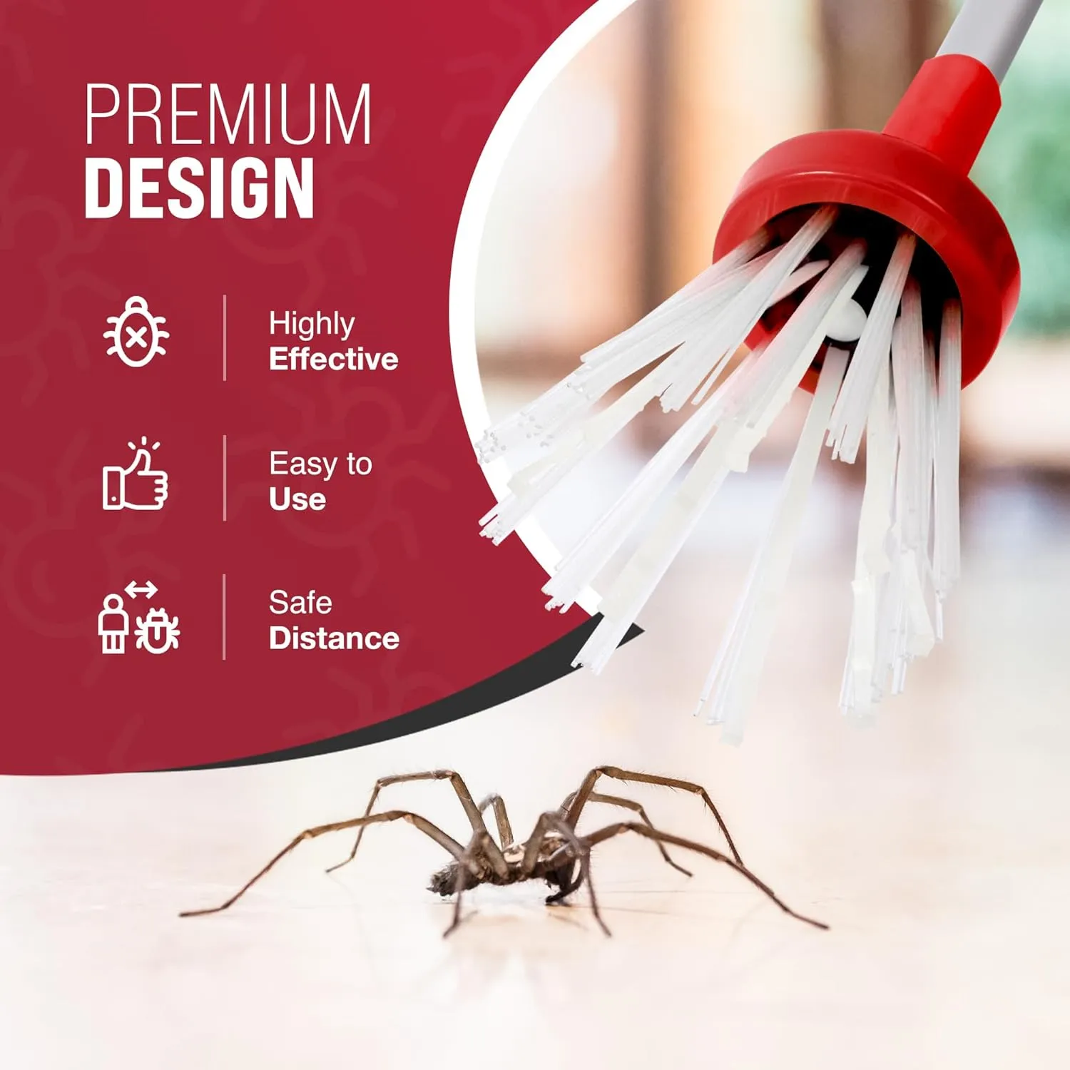 KEPLIN Foldable Spider Catcher - Long-Handled Bug Trap for Safe and Humane Removal of Spiders, Daddy Longlegs, Wasps, Bees, and Moths - Extra Long Handle for Easy Reach