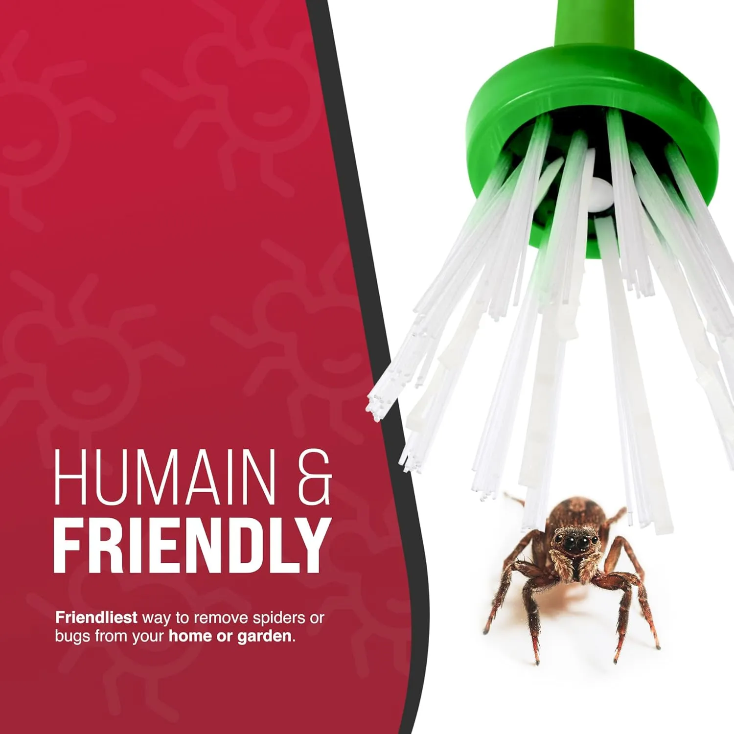 KEPLIN Foldable Spider Catcher - Long-Handled Bug Trap for Safe and Humane Removal of Spiders, Daddy Longlegs, Wasps, Bees, and Moths - Extra Long Handle for Easy Reach
