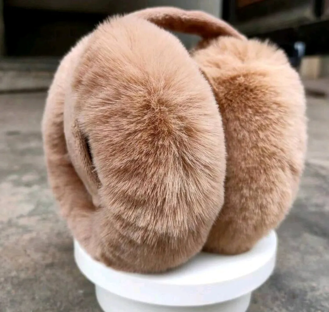 Khaki Foldable Fluffy Earmuffs