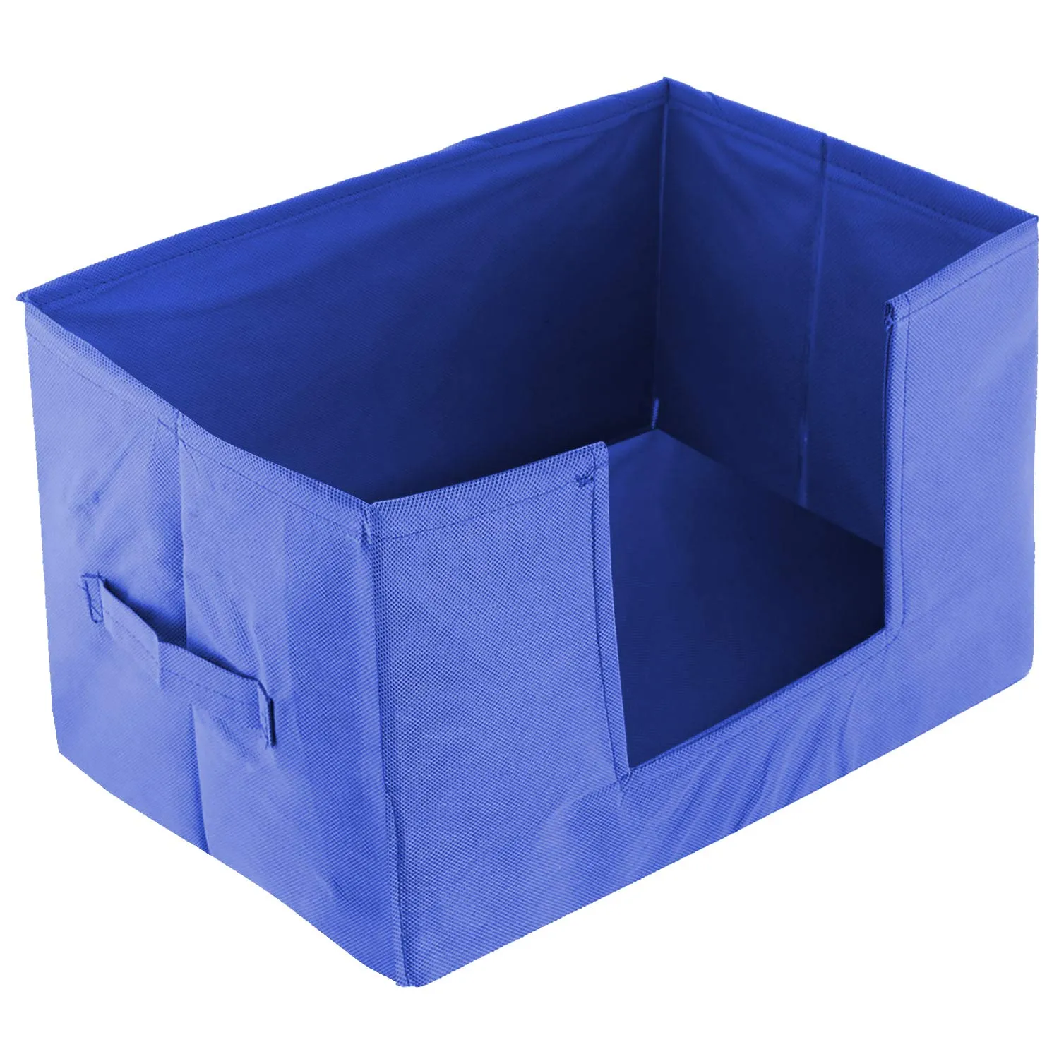 Kuber Industries 3 Pieces Large Capacity Space Saver Closet, Stackable and Foldable Saree, Clothes Organiser (Grey & Black & Royal Blue) -CTKTC39415