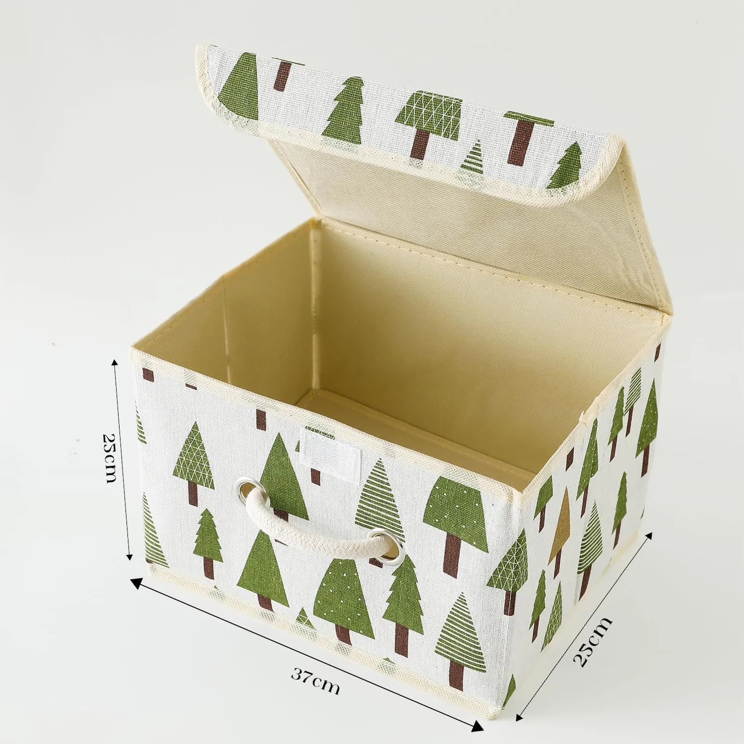 Kuber Industries Large Foldable Storage Box With Lid|Toys Storage Bin|Wardrobe Organizer For clothes|Front Handle & Sturdy Pack Of-6 (Green)