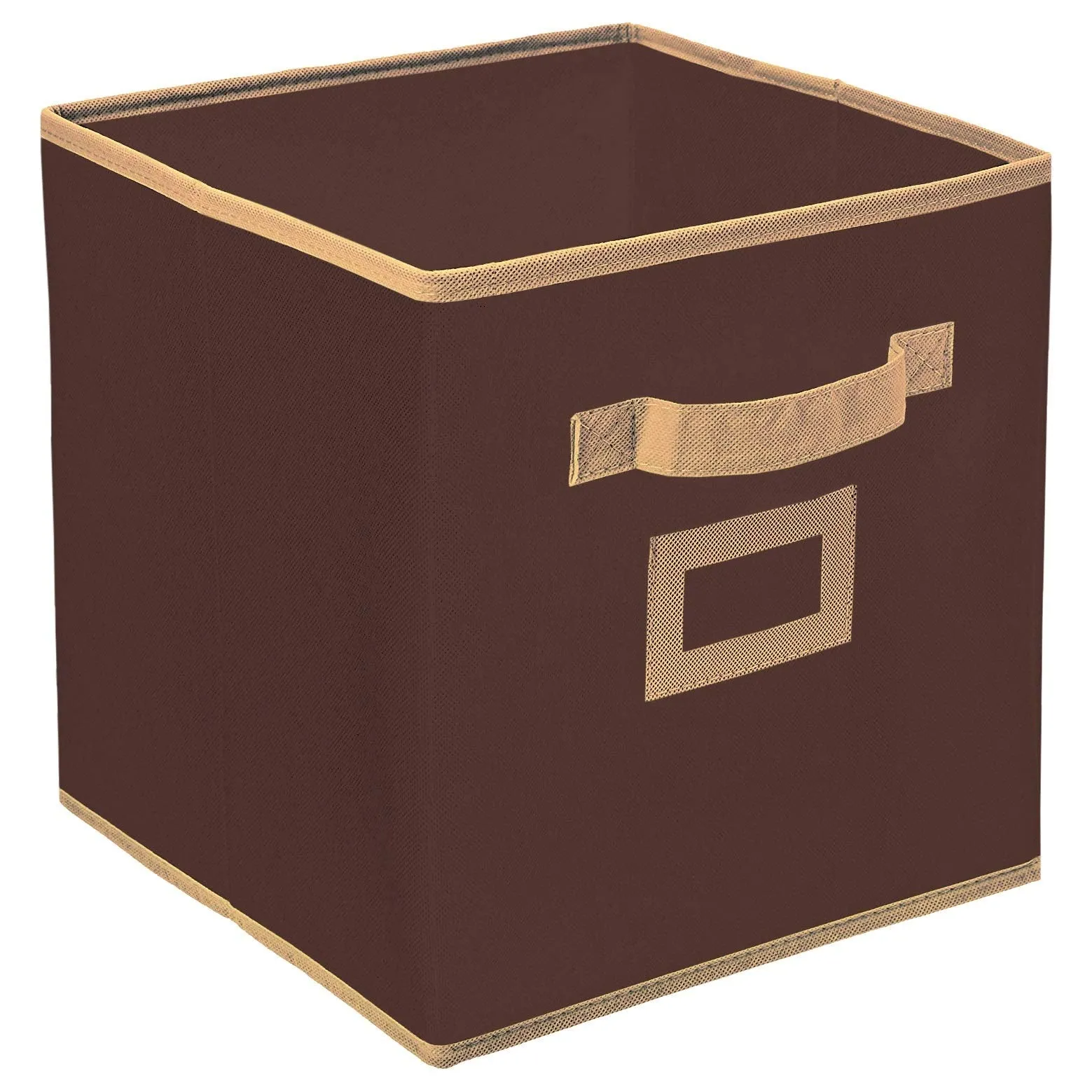 Kuber Industries Non Woven 2 Pieces Large Foldable Storage Organiser Cubes/Boxes (Coffee & Purple) - CTGTC35263