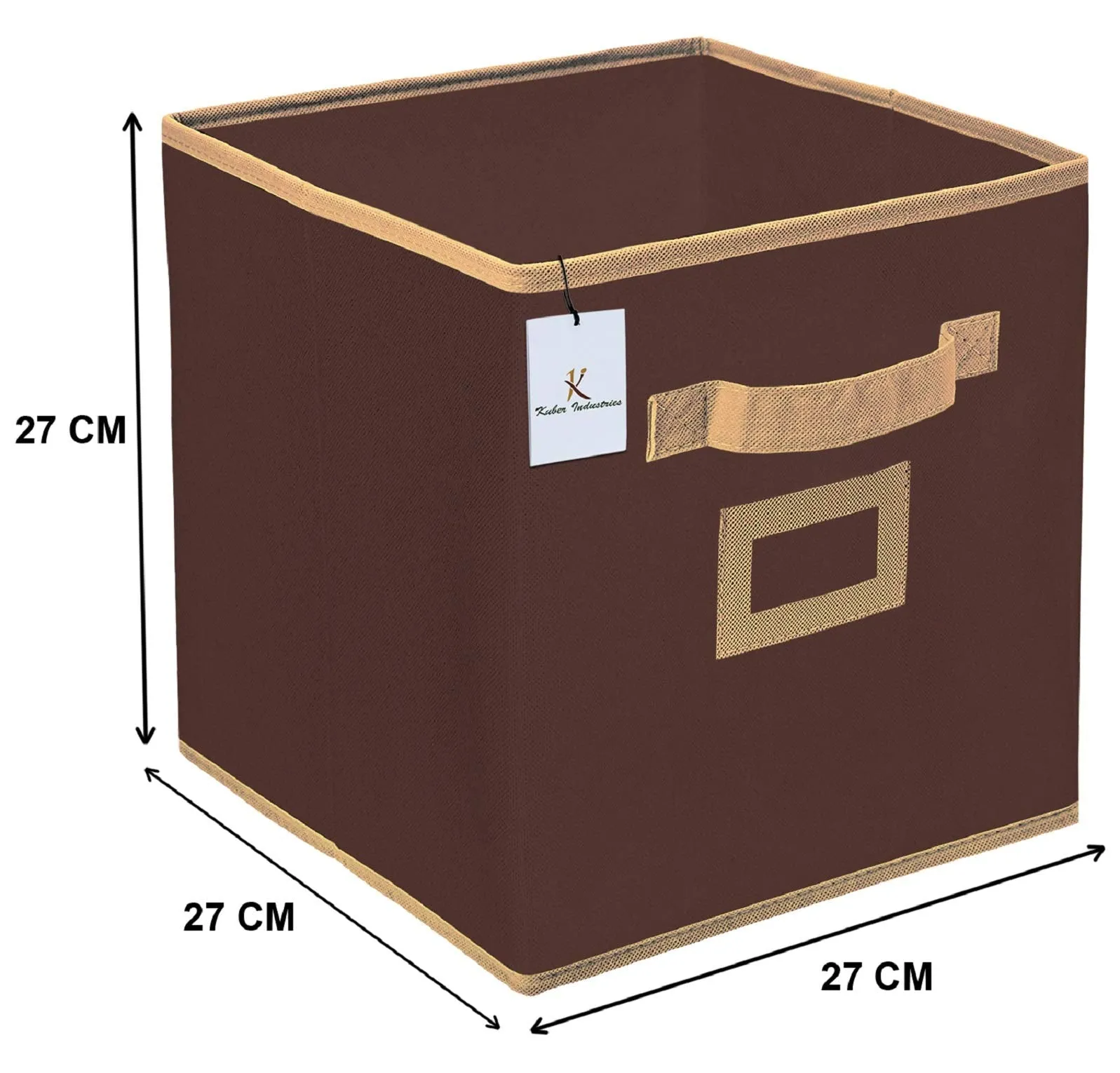 Kuber Industries Non Woven 2 Pieces Small Foldable Storage Organiser Cubes/Boxes (Coffee) - CTKTC035137