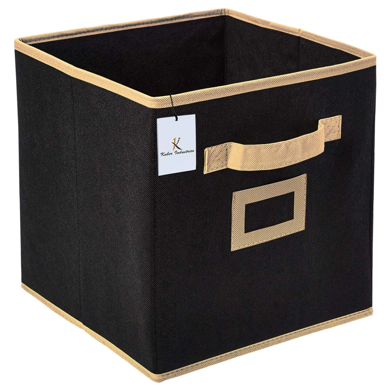 Kuber Industries Non Woven 6 Pieces Small Foldable Storage Organiser Cubes/Boxes (Black & Coffee & Purple) - CTKTC35211