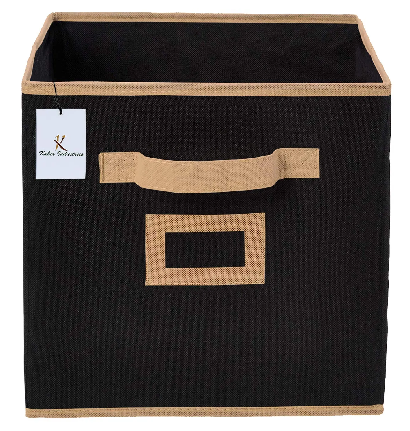 Kuber Industries Non Woven 6 Pieces Small Foldable Storage Organiser Cubes/Boxes (Black & Coffee & Purple) - CTKTC35211