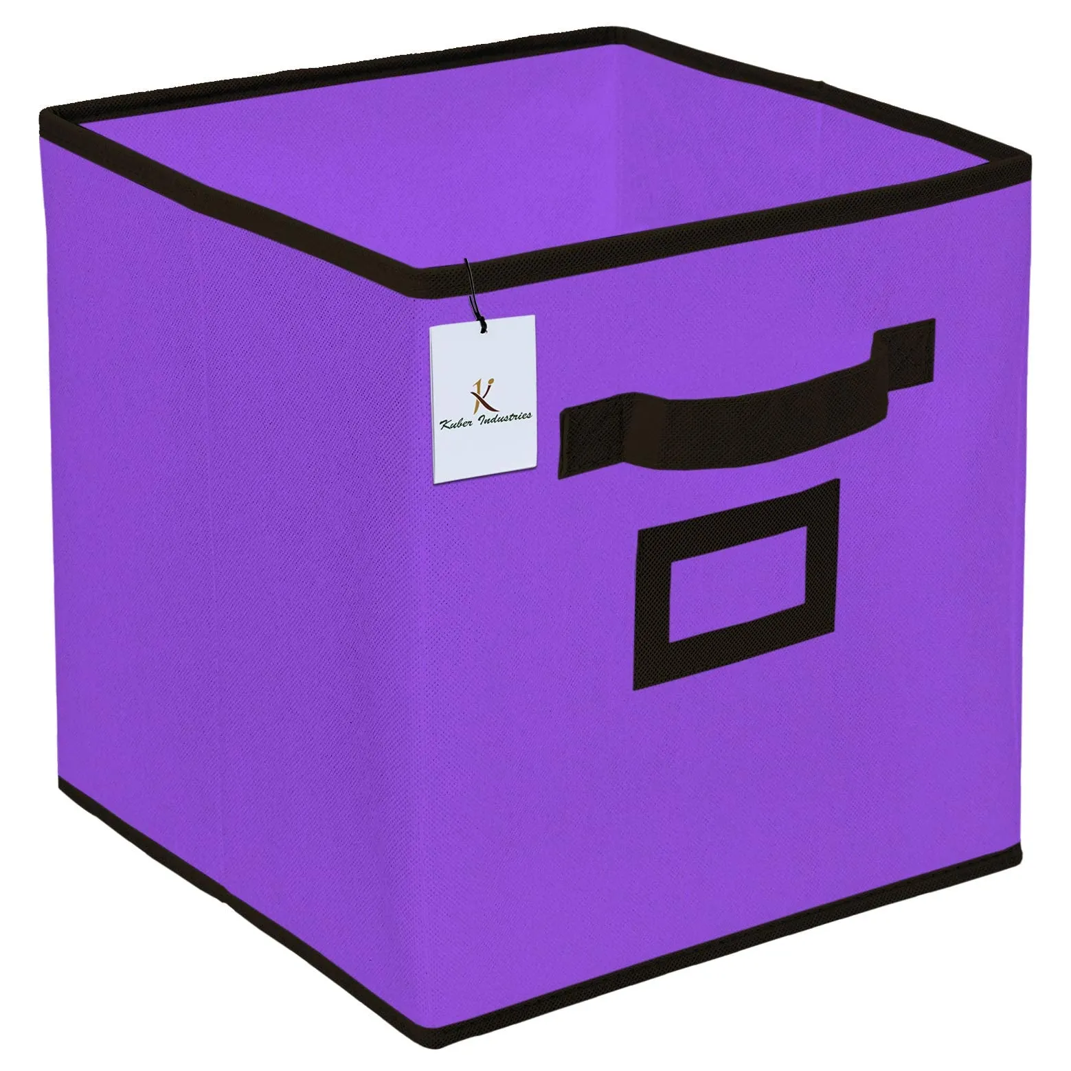 Kuber Industries Non Woven 6 Pieces Small Foldable Storage Organiser Cubes/Boxes (Purple) - CTKTC035162