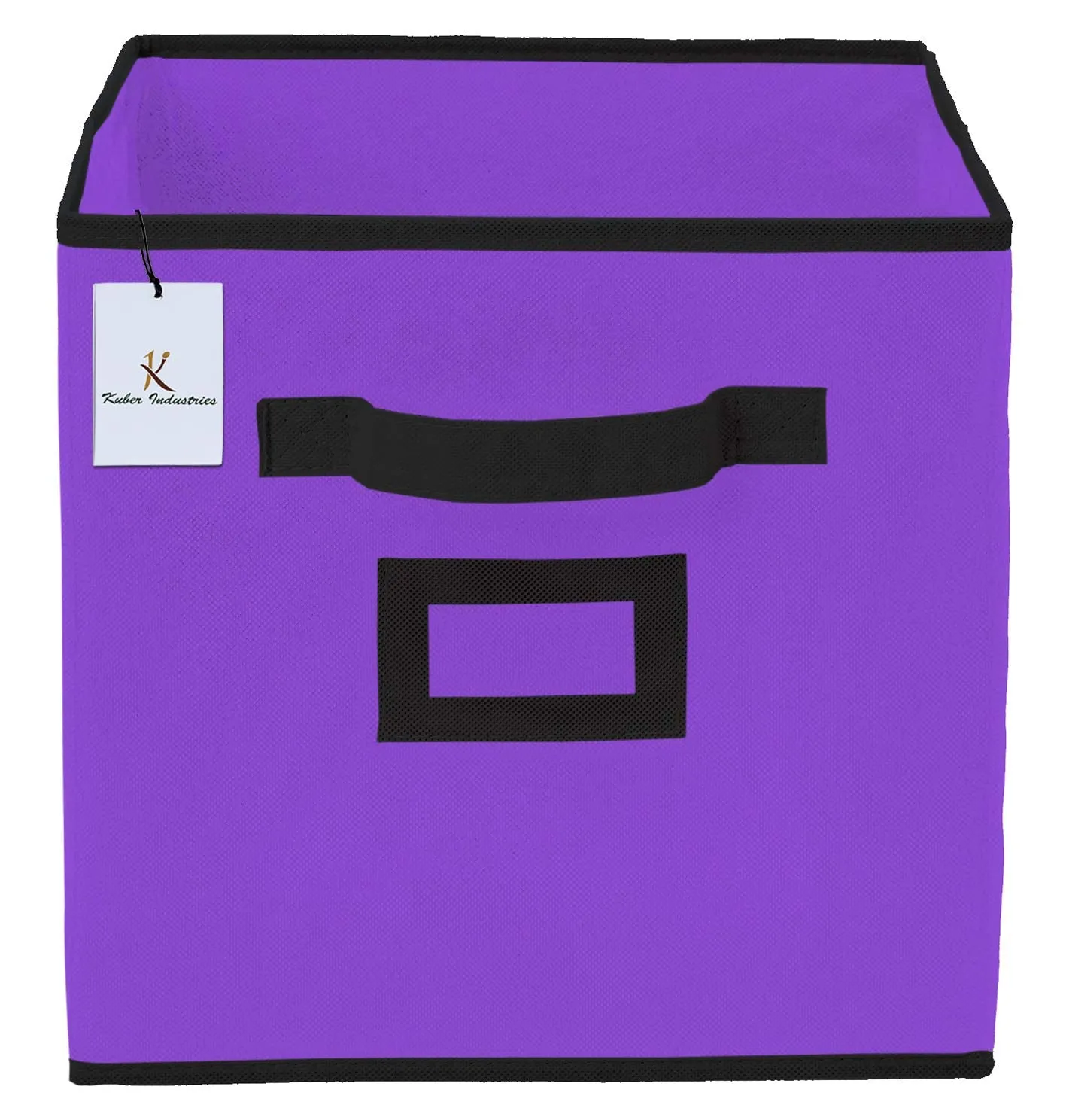Kuber Industries Non Woven 6 Pieces Small Foldable Storage Organiser Cubes/Boxes (Purple) - CTKTC035162