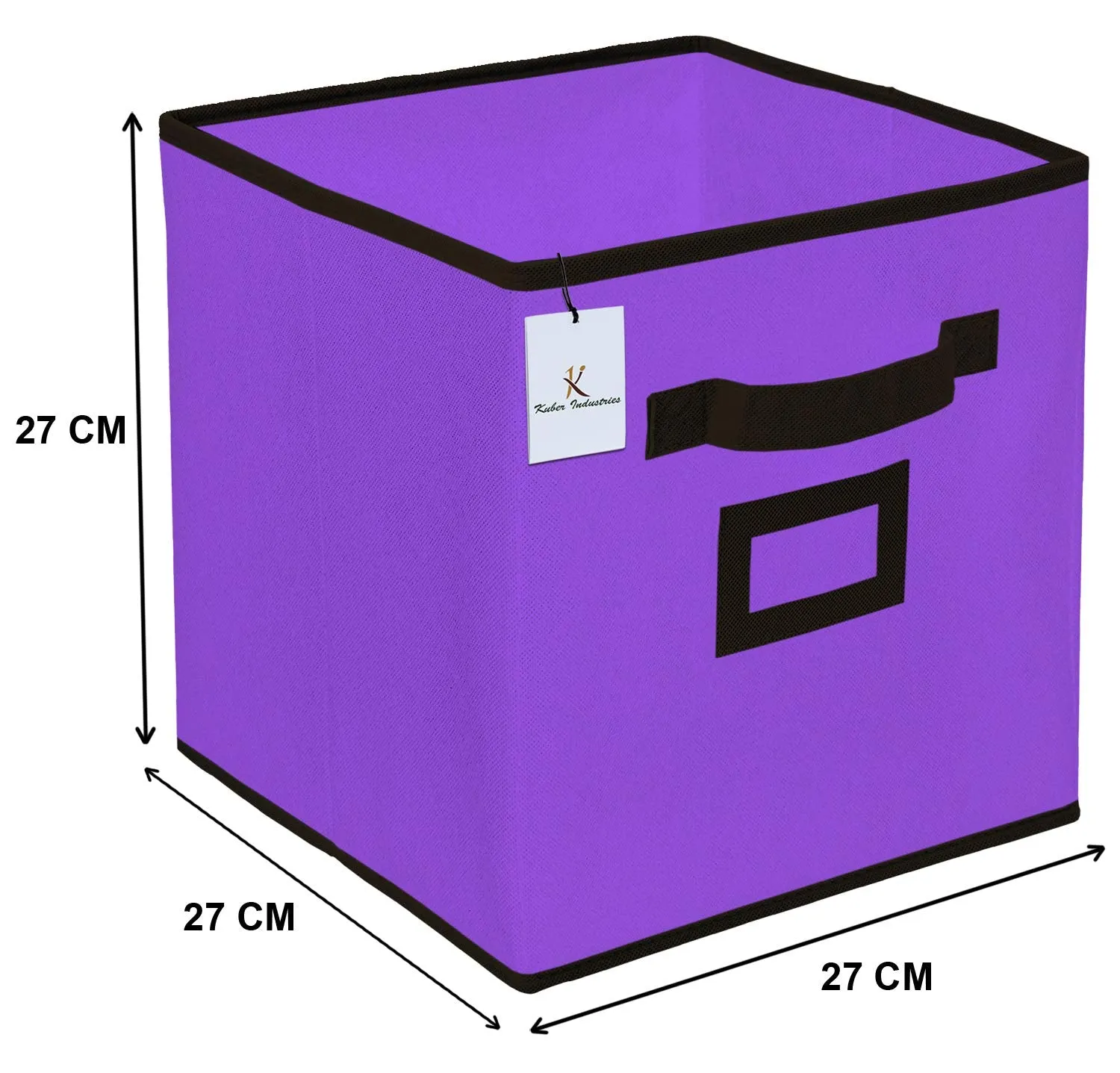 Kuber Industries Non Woven 6 Pieces Small Foldable Storage Organiser Cubes/Boxes (Purple) - CTKTC035162
