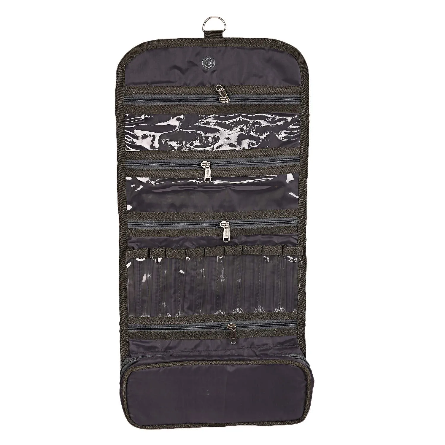 Kuber Industries Rexine Foldable Hanging Make up Organiser (Brown) -CTKTC8754,Standard